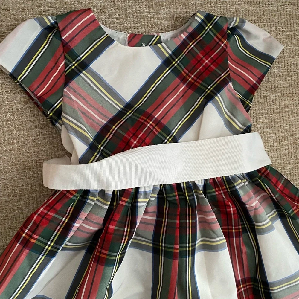 Ralph Lauren Baby Plaid Holiday Christmas Dress with Bow 6 Months
